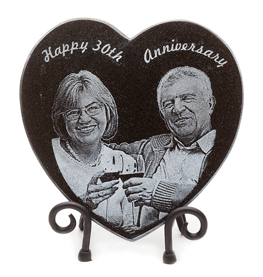 Engraved Marble Heart Plaque