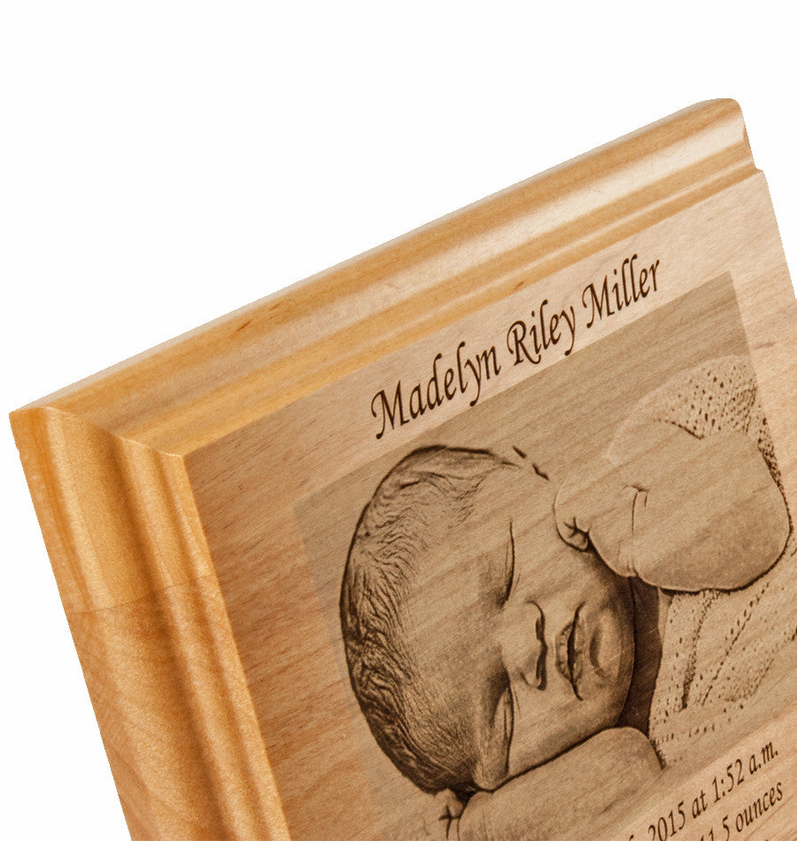 Engraved Wood Baby Dedication Plaque