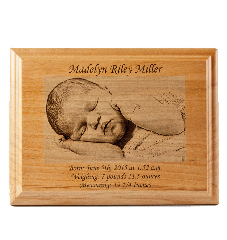 Engraved Wood Baby Dedication Plaque