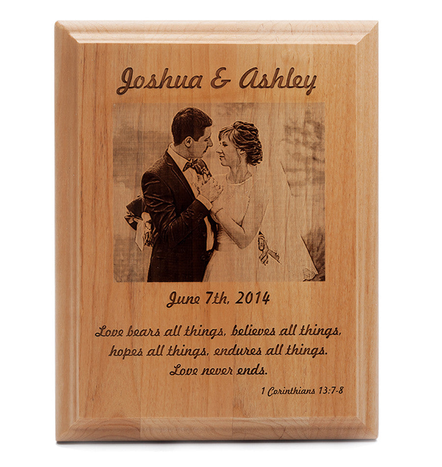 Laser Engraved Wooden Photo Plaque (Custom)