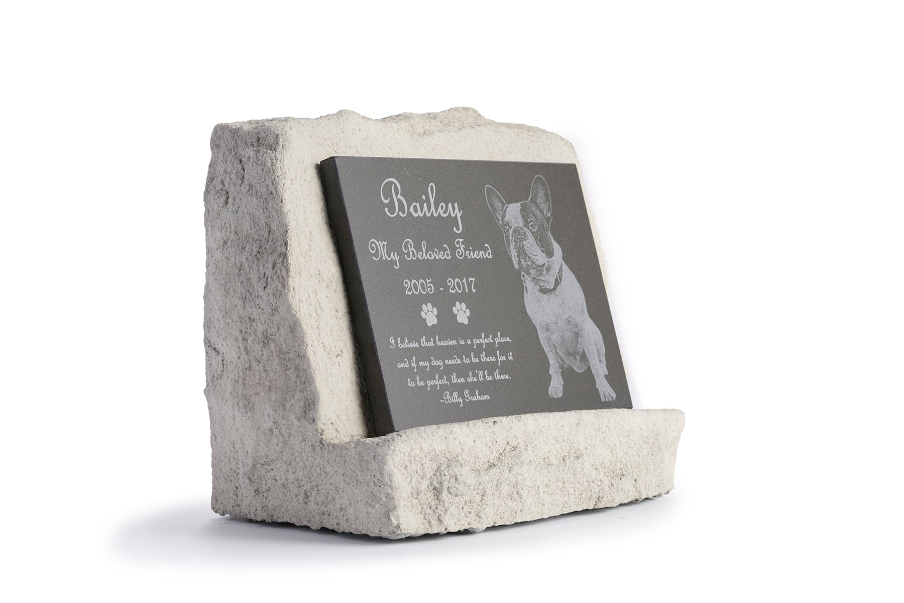 easel for garden memorial stone
