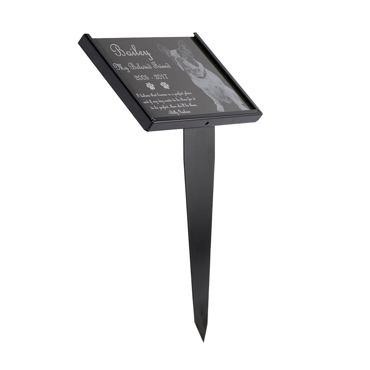 garden stake for memorial plaque