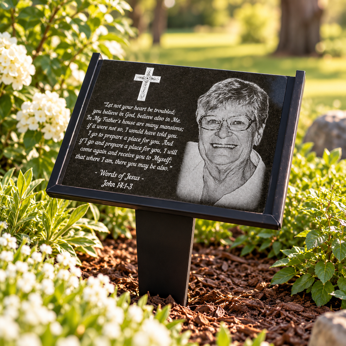 Granite Dog Memorial Plaque with Garden Stake