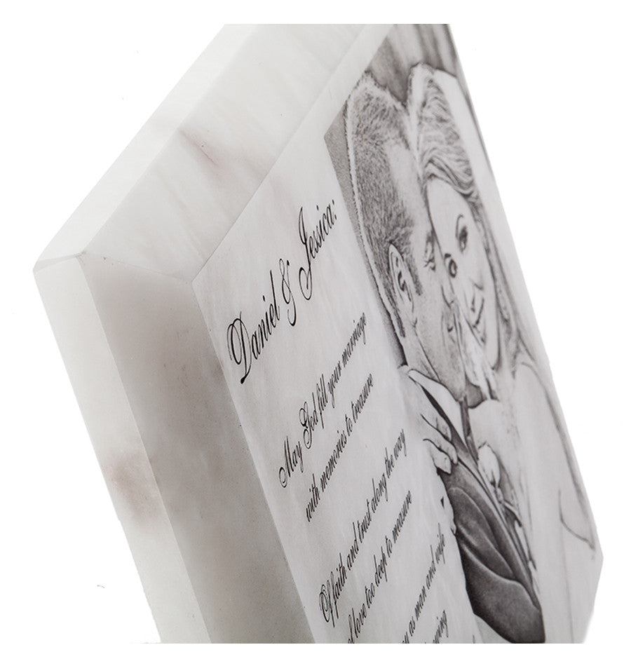 White Marble Photo Plaque