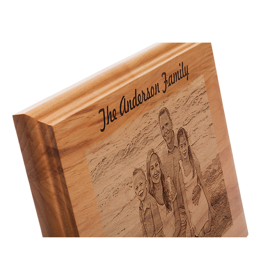 Laser Engraved Wood Family Photo Plaque
