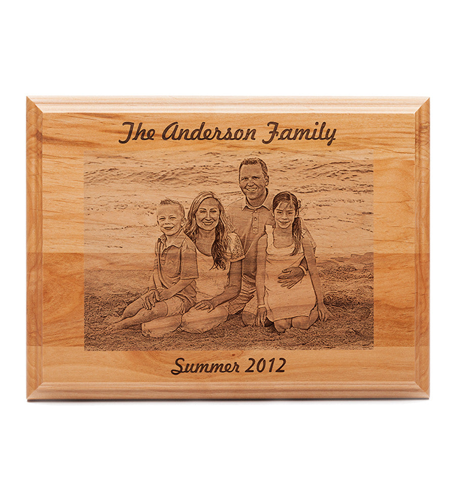 Laser Engraved Wood Family Photo Plaque
