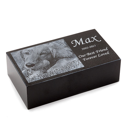 Engraved Pet Memorial Black Granite