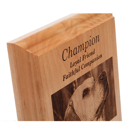 Wood Engraved Pet Memorial Plaque