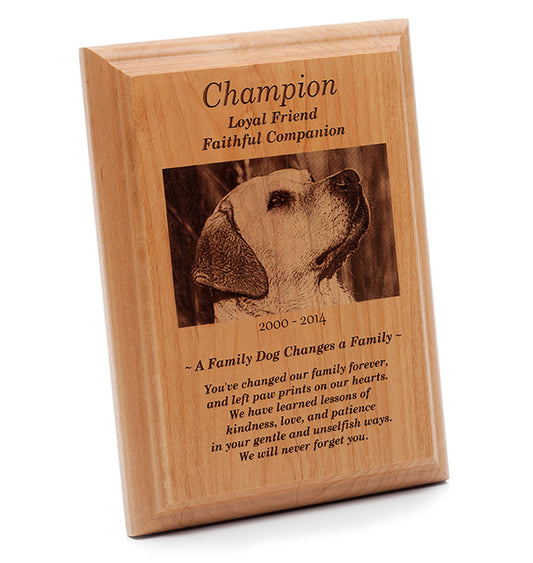 Engraved Wooden Pet Memorial Plaque