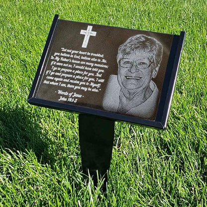 Granite Dog Memorial Plaque with Garden Stake