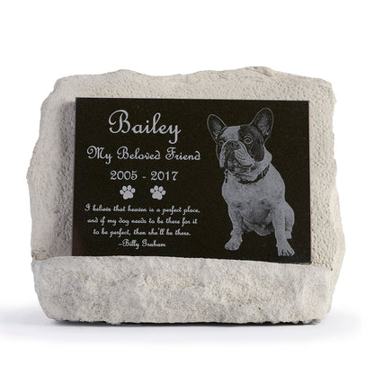 Granite Pet Memorial Plaque with Headstone Easel