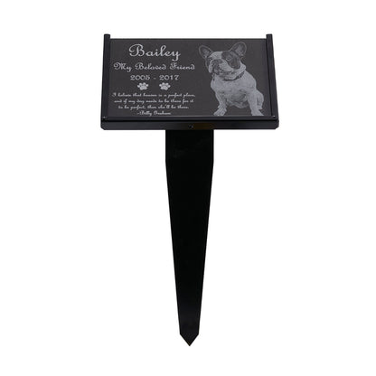 Granite Dog Memorial Plaque with Garden Stake