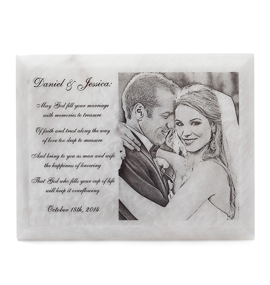 Wedding Photo Laser Engraved on Marble